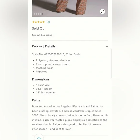 Paige Avedon Trouser Pants sz 10 - Picture 16 of 16